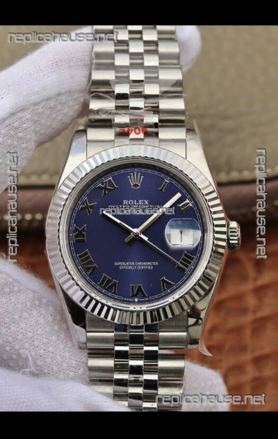 Rolex Datejust 31MM ETA-2671 Movement Swiss Replica in 904L Steel in Blue Roman Dial