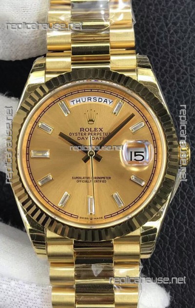 Rolex Day Date Presidential 904L Steel Yellow Gold 40MM - Gold Dial 1:1 Mirror Quality Watch