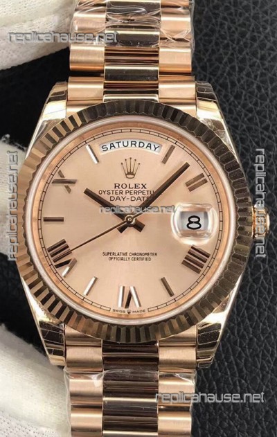 Rolex Day Date Presidential 904L Steel Rose Gold 40MM - Rose Gold Dial 1:1 Mirror Quality Watch