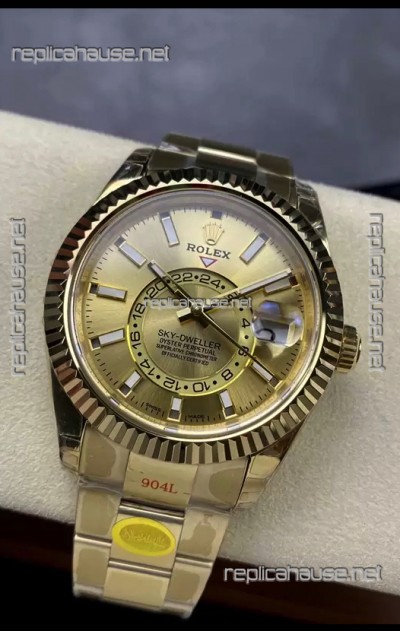 Rolex Sky-Dweller Yellow Gold Oyster 42MM 1:1 Mirror Replica Watch