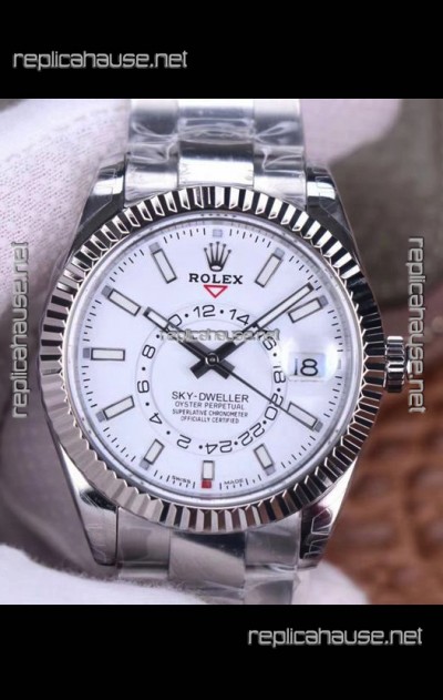 Rolex Sky-Dweller REF# M326934 White Dial Watch in 904L Steel Case 1:1 Mirror Replica