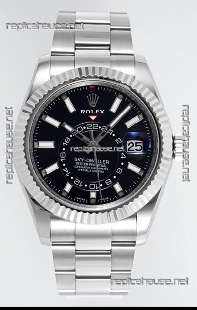 Rolex Sky-Dweller REF #m336934 Black Dial Watch in 904L Steel Case - Super Clone Watch