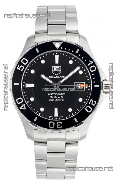 Tag Heuer Aquaracer Calibre 5 1:1 Mirror Replica Watch Black Dial 904L Steel 41MM