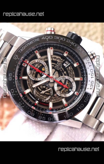 Tag Heuer Carrera Heuer 01 Swiss Replica Watch in Steel Casing/Strap