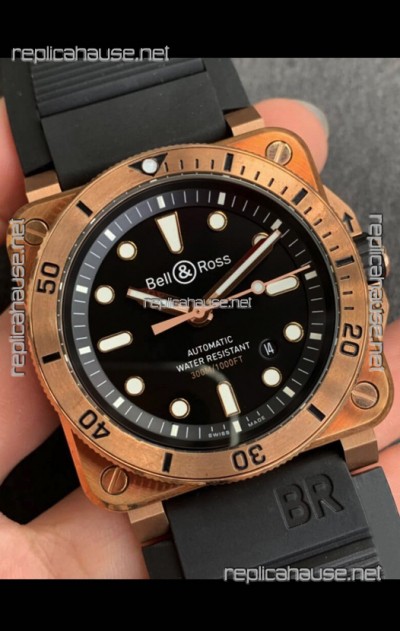 Bell & Ross BR03-92 Diver Rose Gold Swiss Replica Watch 1:1 Mirror Replica
