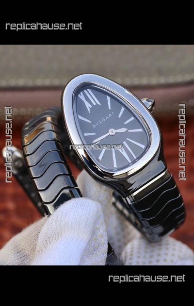 Bvlgari Serpenti Edition Black Ceramic Replica Watch in 1:1 Mirror Quality 