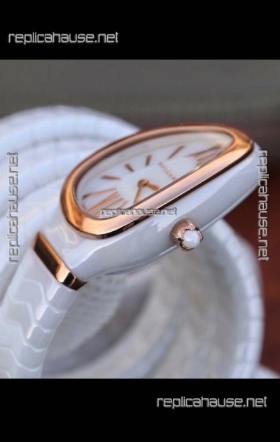 Bvlgari Serpenti Edition White Ceramic Replica Watch in 1:1 Mirror Quality 