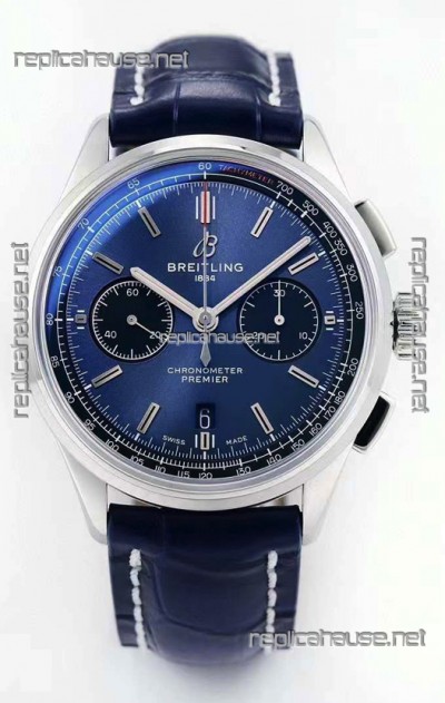 Breitling Premier B01 Chronograph 42 Edition Watch 1:1 Mirror Quality in Blue Dial 