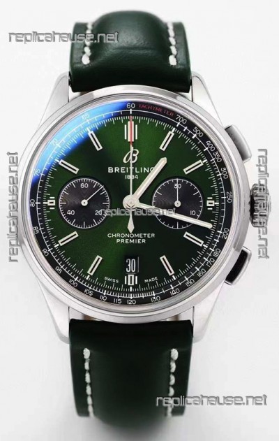 Breitling Premier B01 Chronograph 42 Edition Watch 1:1 Mirror Quality in Green Dial 