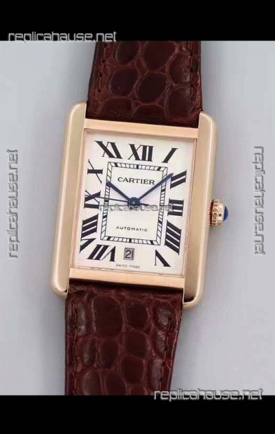 Cartier Tank Solo Swiss Automatic Watch in Rose Gold Plating 31MM Wide 