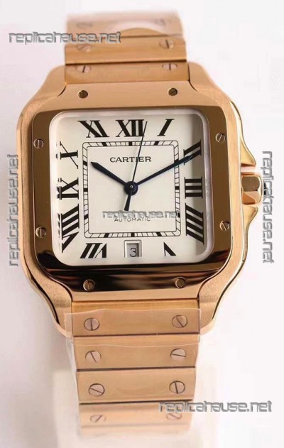 Cartier Santos De Cartier XL 1:1 Rose Gold Casing Swiss Replica Watch 40MM