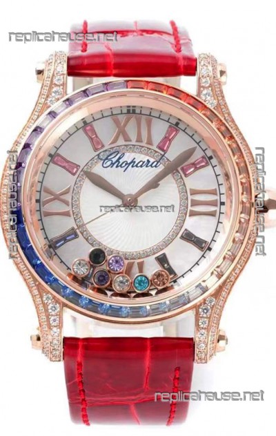 Chopard Happy Sport Swiss Automatic Replica Watch - Rose Gold Casing -  36MM Wide 