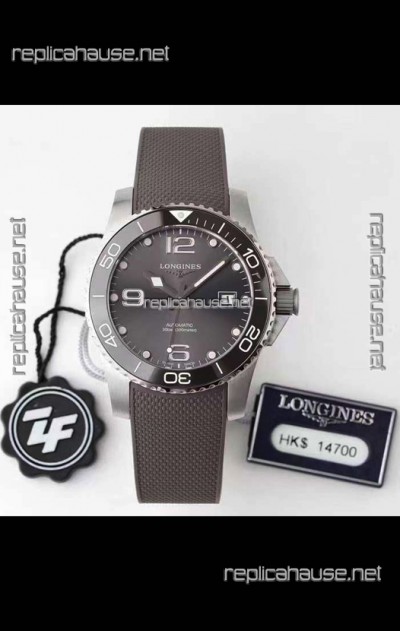 Longines HydroConquest 1:1 Mirror Swiss Replica Watch in Grey Dial Rubber Strap
