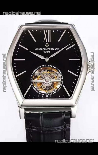 Vacheron Constantin Malte Tourbillon 1:1 Mirror Stainless Steel Swiss Replica Black Dial 
