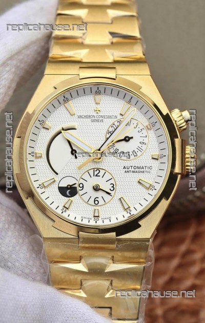 Vacheron Constantin Overseas Power Reserve Swiss Replica Watch in Yellow Gold Casing