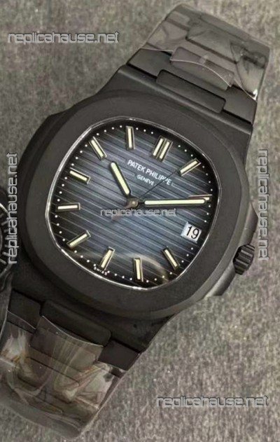 Patek Philippe Nautilus 5711 Black Venom PVD Swiss Replica Watch in Blue Dial 