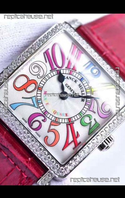 Franck Muller Master of Sqaure Ladies Quartz Replica Watch in Steel Case