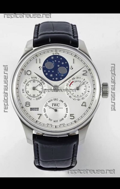 IWC Portuguese Perpetual Calendar Stainless Steel Swiss Replica Watch REF. IW503406