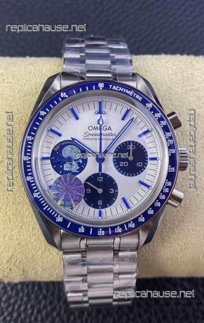 Omega Speedmaster Silver Snoopy 1:1 Replica (Rotating Globe and Snoopy at Rear)