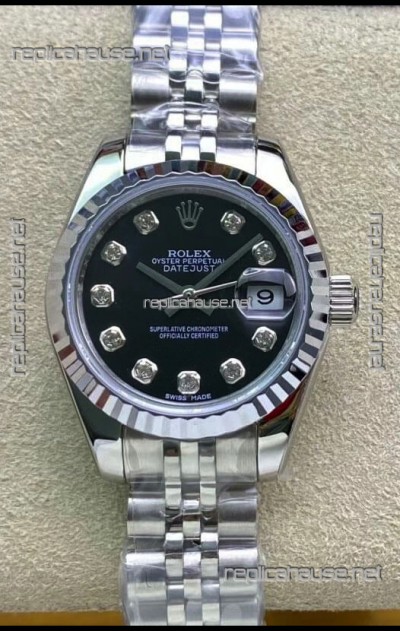 Rolex Datejust 279174 28MM Swiss Replica in 904L Steel in Black Dial - 1:1 Mirror Replica