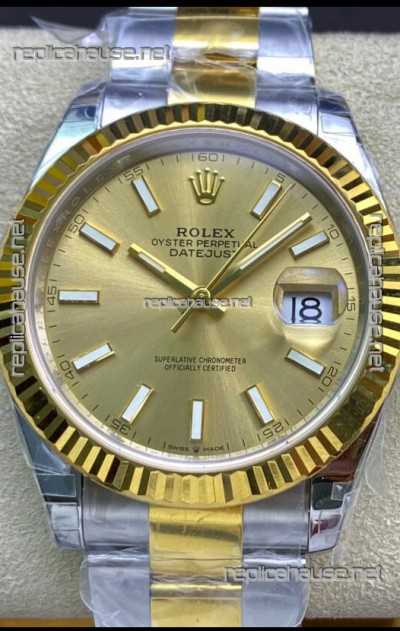 Rolex Datejust 126333 41MM Cal.3135 Swiss 1:1 Mirror Replica Watch in 904L Gold Dial 