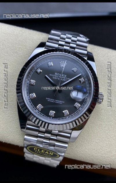 Rolex Datejust 126334 41MM ETA 3235 Swiss 1:1 Mirror Replica Watch in 904L Steel Dark Grey Dial 