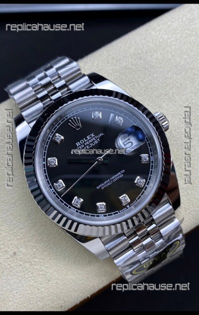 Rolex Datejust 126334 41MM ETA 3235 Swiss 1:1 Mirror Replica Watch in 904L Steel - Black Dial 