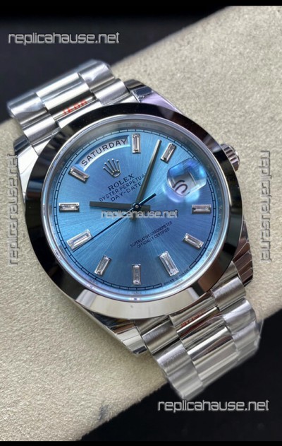 Rolex Day Date Presidential 228206 904L Steel 40MM - ICE BLUE Dial 1:1 Mirror Quality Watch