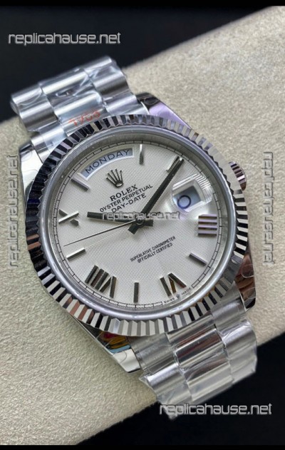 Rolex Day Date 228239-83419 904L Steel 40MM - White Pearl Dial 1:1 Mirror Quality Watch