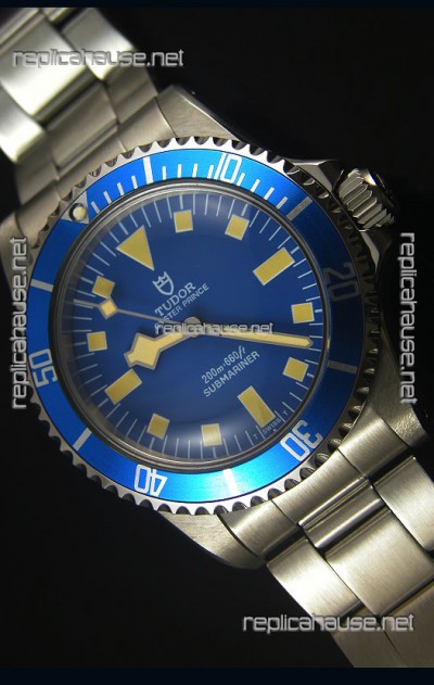 Tudor Oyster Prince Vintage 200M Blue Dial Squre Markers Swiss 1:1 Mirror Replica Watch 