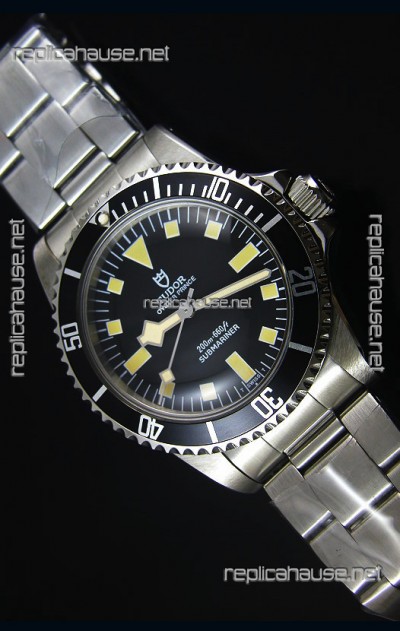 Tudor Oyster Prince Vintage 200M Black Dial Squre Markers Swiss 1:1 Mirror Replica Watch 