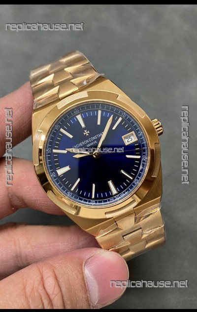 Vacheron Constantin Overseas Rose Gold 1:1 Mirror Replica Watch Blue Dial 