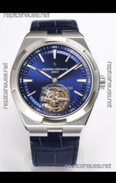 Vacheron Constantin Overseas Tourbillon Stainless Steel Leather Strap 1:1 Mirror Replica