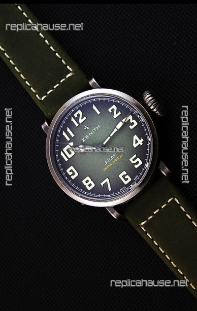 Zenith Pilot Type 20 Extra Special Green Dial Swiss Replica Watch 40MM