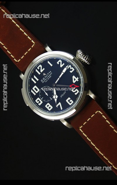 Zenith Heritage Pilot Type 20 GMT Matte Black Dial Swiss 1:1 Mirror Replica Watch