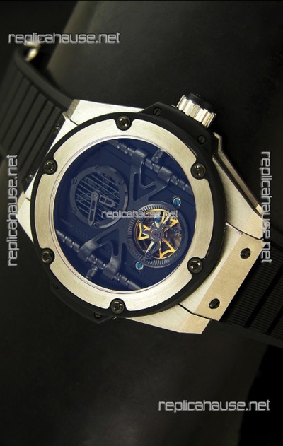 Hublot Big Bang King Power Tourbilon Japanese Replica Watch in Stainless Steel