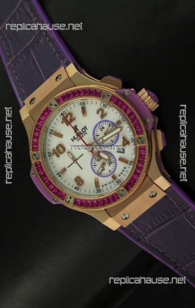 Hublot Big Bang All Black Edition Japanese Quartz Watch in Pink Gold