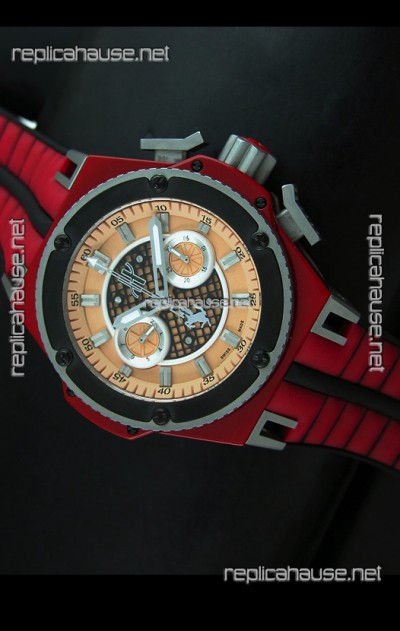 Hublot King Power Ferrari Edition Swiss Replica Watch - Red Strap