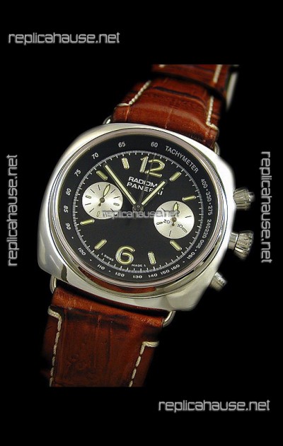 Panerai Radiomir Lemania Swiss Watch in Black Dial
