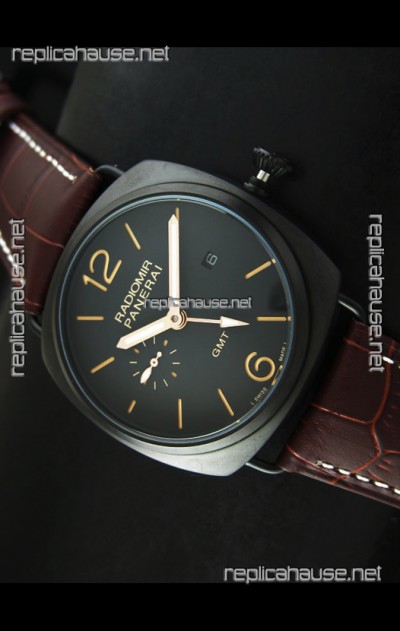 Panerai Radiomir GMT Japanese Replica Watch in PVD Case