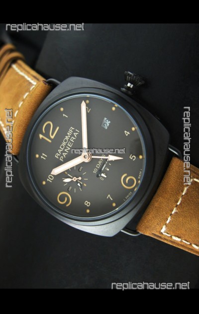 Panerai Radiomir PAM497 10 Days Japanese Replica Watch in PVD Case