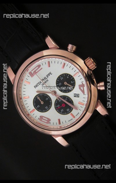 Patek Philippe Perpetual Calender Japanese Steel Watch in Rose Gold