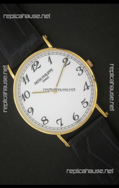 Patek Philippe Calatrava Japanese Quaartz Watch in Yellow Gold