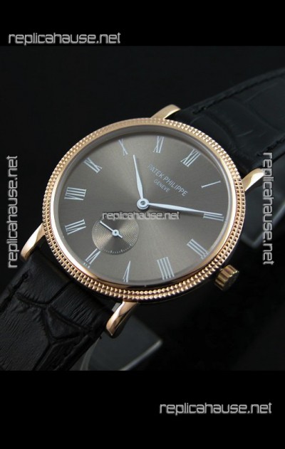 Patek Philippe Calatrava Japanese Mens Watch in Grey Dial