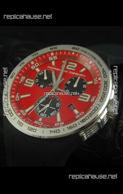 Porsche Design Flat Six P'6320 Japanese Watch in Red Dial