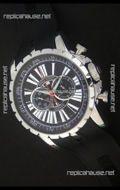 Roger Dubius Excalibur Chronoexcel Japanese Watch in Black Dial