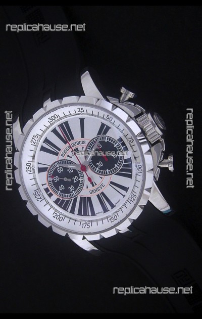 Roger Dubius Excalibur Chronoexcel Swiss Watch in White Dial