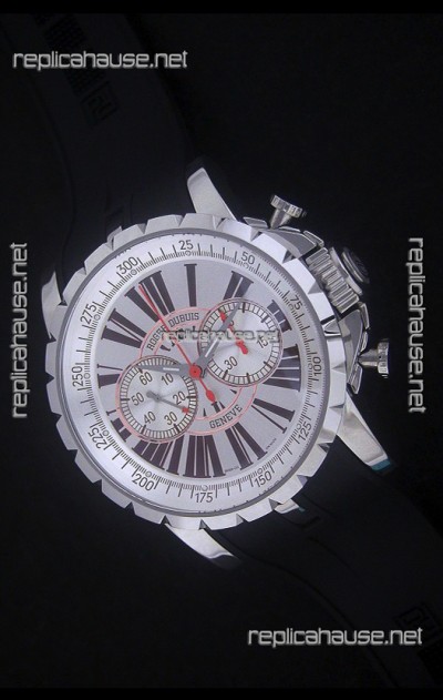 Roger Dubius Excalibur Chronoexcel Swiss Watch in White Dial