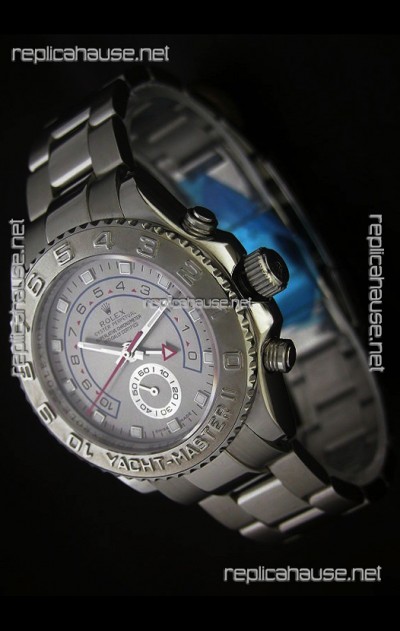 Rolex Yachtmaster II Swiss Replica Watch in Silver Dial