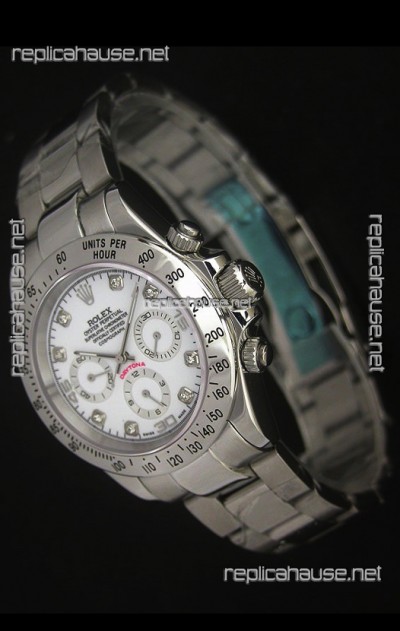 Rolex Daytona Japanese Replica Watch in White Dial